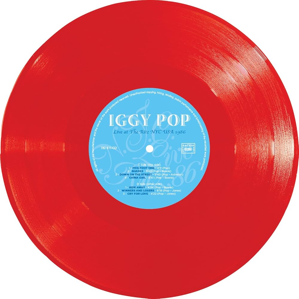 仏2discs LP Iggy Pop Live Ritz N.Y.C. 86 782811 Revenge Records /00520 2LP IGGY POP Live Ritz N.Y.C. 86 782811 Revenge Reco FRANCE